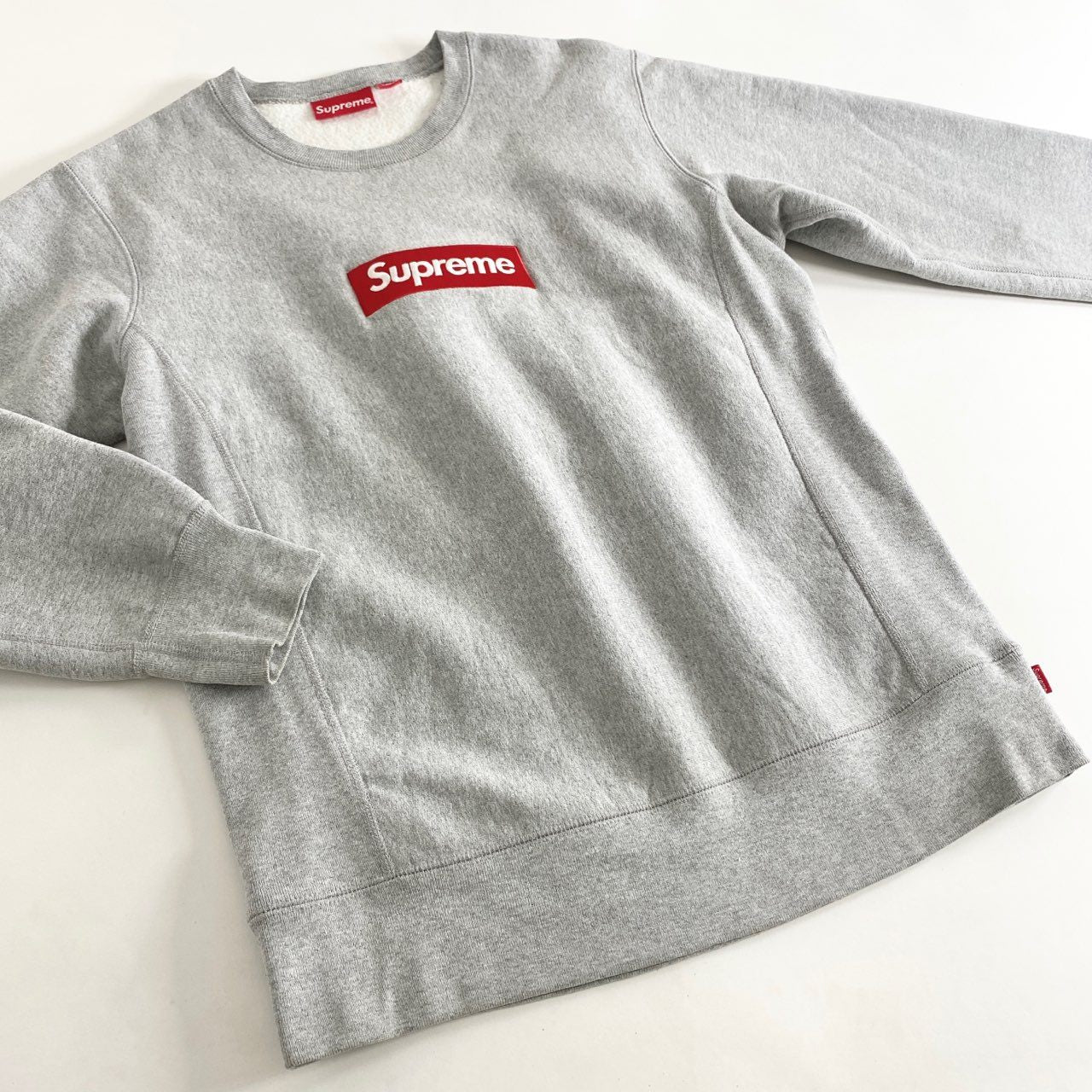 39h8 Supreme シュプリーム Box Logo Crewneck ボックスロゴ スウェット トレーナー サイズM グレー×レッド メンズ