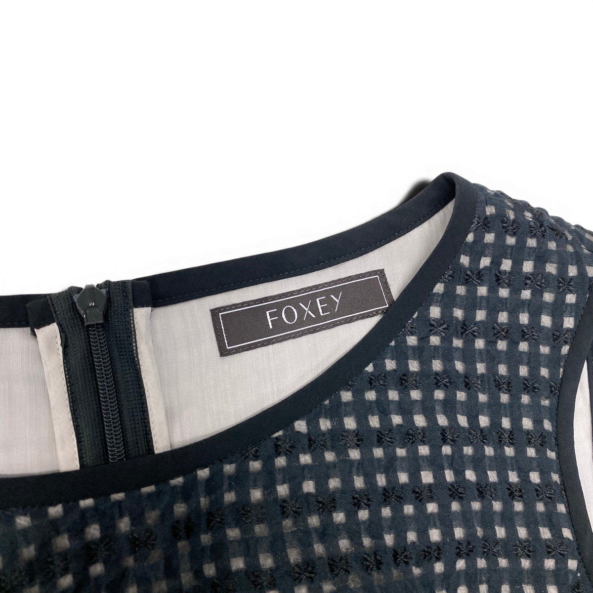 75g23 【未使用タグ付】 FOXEY フォクシー 24SS Early Summer Dress Lgende ノースリーブ ドレスワンピース 44361 サイズ38 ブラック レディースt18r