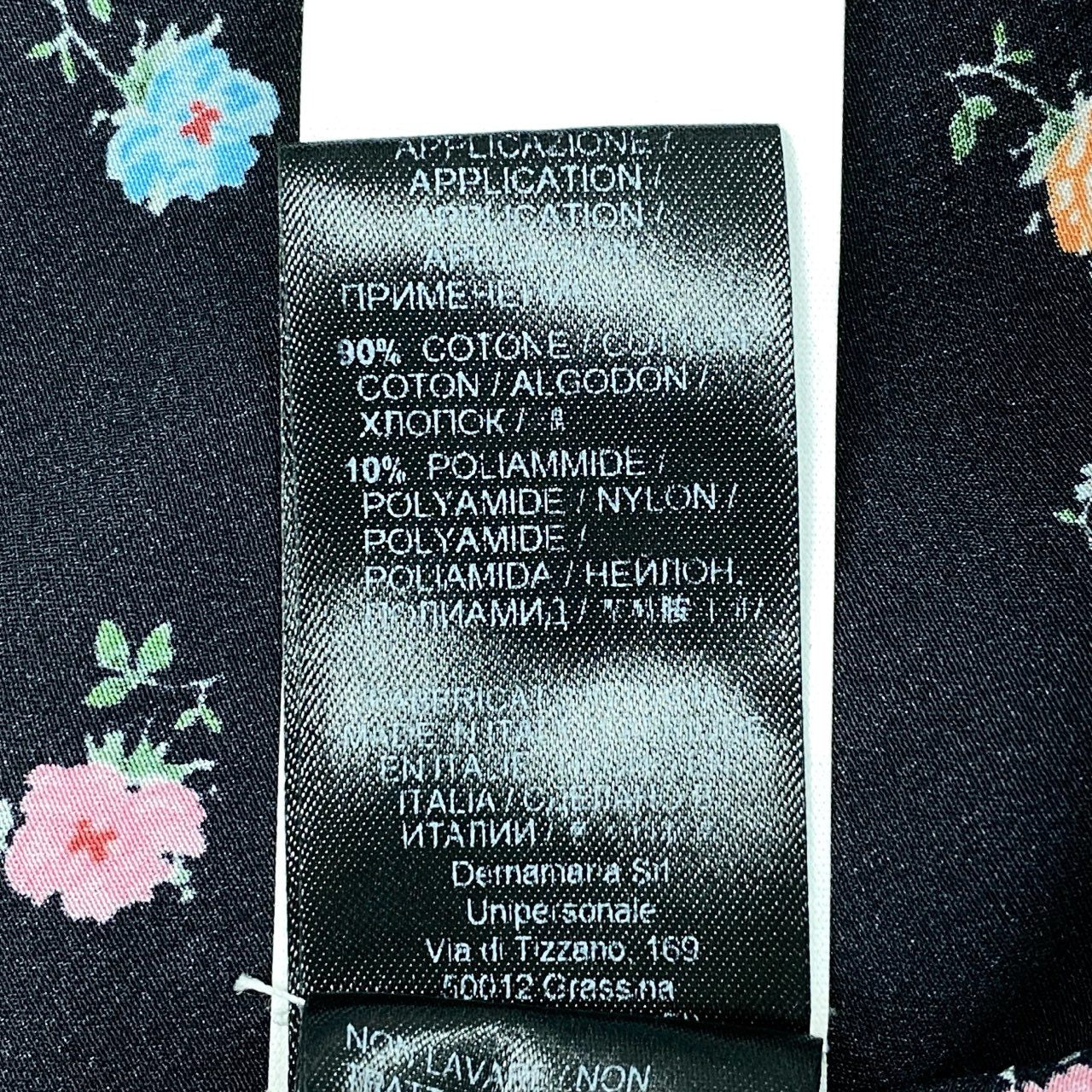 3g2 《美品》 ERMANNO SCERVINO エルマンノシェルビーノ 半袖シャツ カットソー トップス レース 花柄 サイズ38 ブラック シルク レディース 女性用