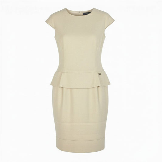 b26 CHANEL シャネル P42639 2011年 ツイード素材 ワンピース サイズ38 オフホワイト レディースta1