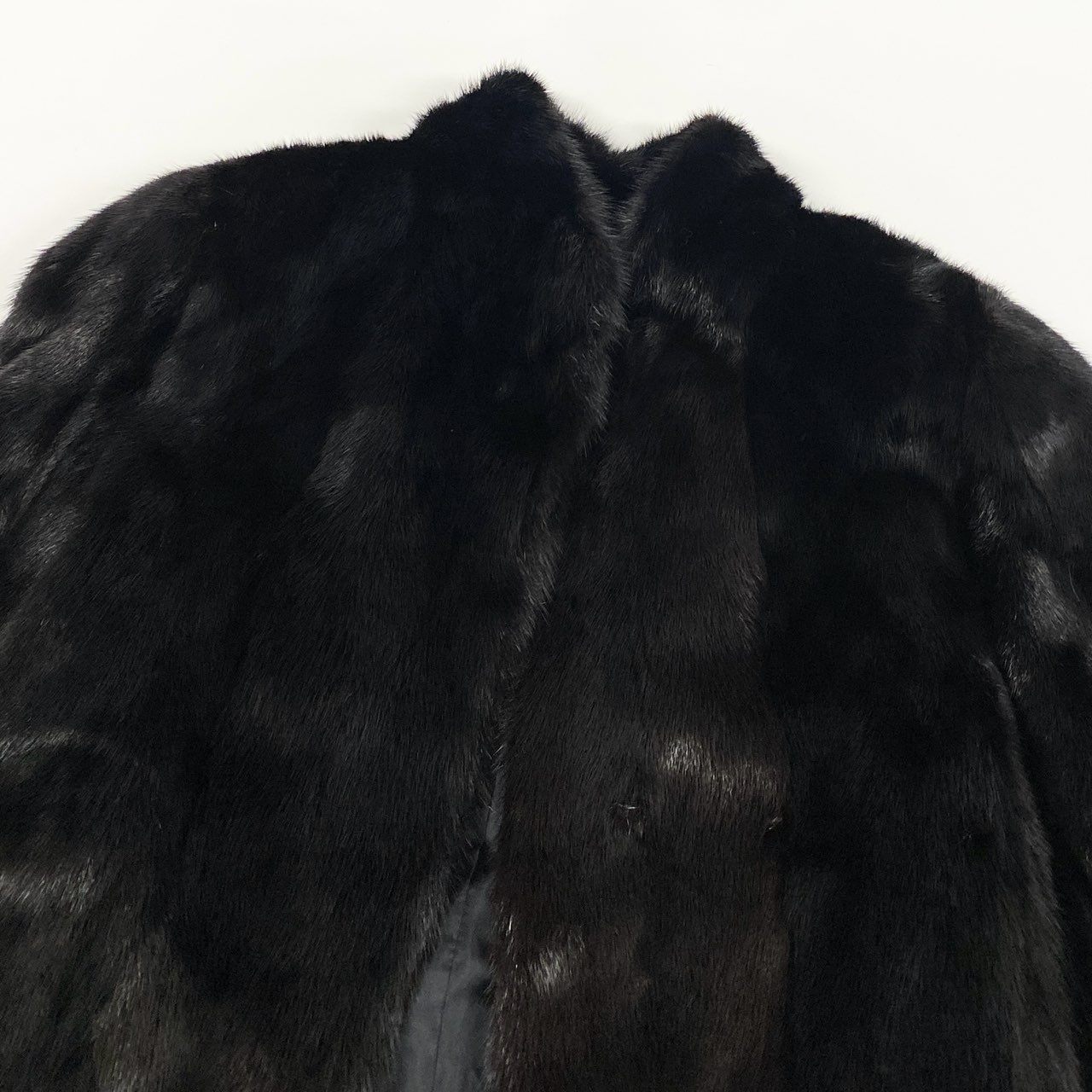 50j24 CERCRE セクレ 最高級毛皮 ダークミンク ミンクコート 毛皮コート サイズ9 ブラック系 ミンクファー レディースu02t