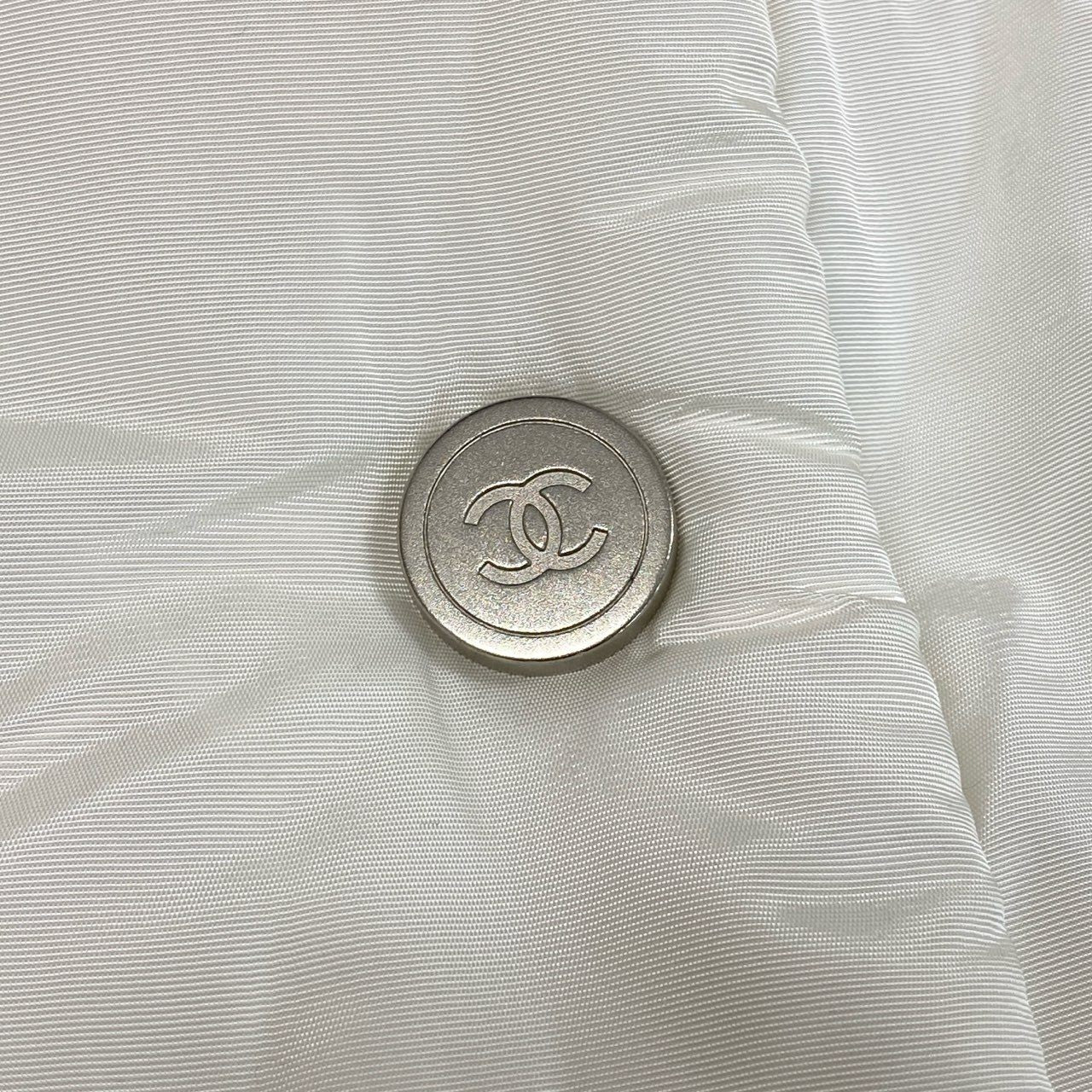 Ab13 CHANEL SPORT シャネル スポーツ 裏地ボア 中綿ロングコート ココマークワッペン フーディー 36サイズ アイボリー レディース 女性用ta1