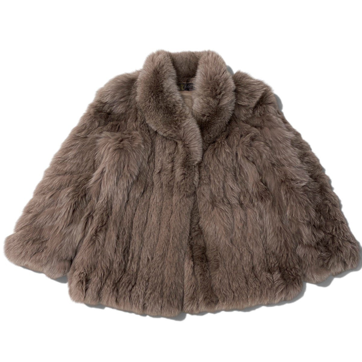 61i16 ROTINY 染め フォックスファー コート サイズ9 モカベージュ 本毛皮 Fox Fur Coatt18r
