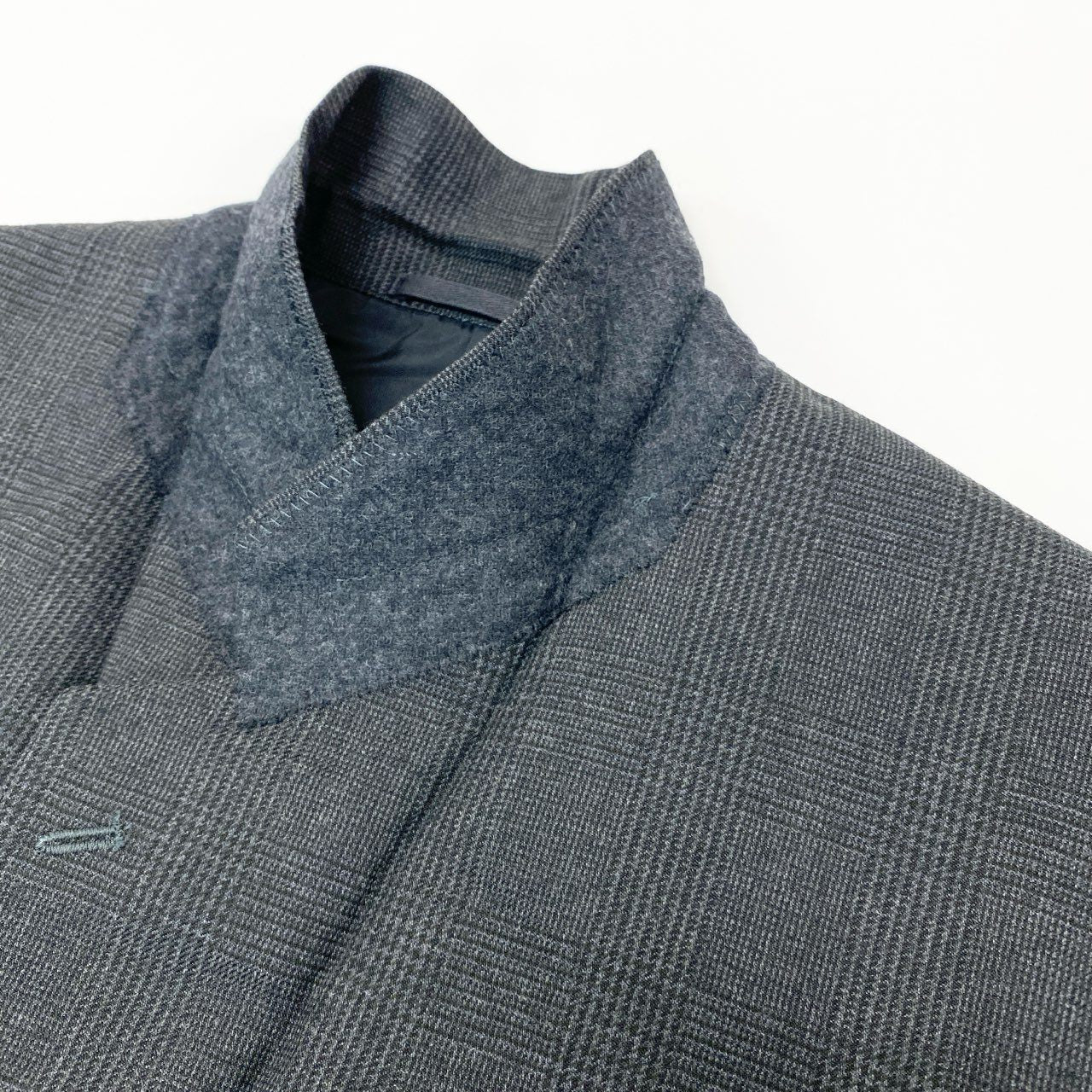 6k1 COMME des GARCONS HOMME コムデギャルソンオム 田中オム セットアップスーツ シングル 2B グレンチェック テーラードジャケット タックパンツ フォーマル AD1992  M グレー ウール100％o07t