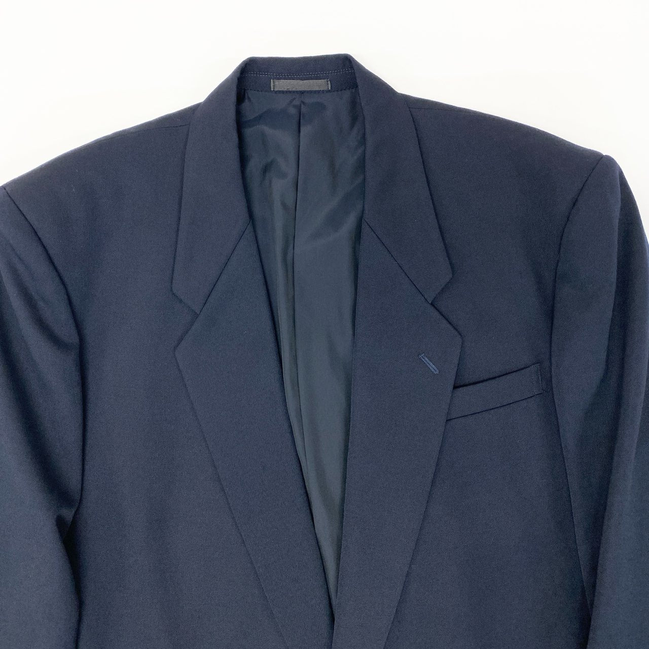 6k1 COMME des GARCONS HOMME コムデギャルソンオム 田中オム セットアップスーツ ダブルブレスト テーラードジャケット 無地 タックパンツ スラックス フォーマル  AD1992 M ネイビー ウール100％o07t