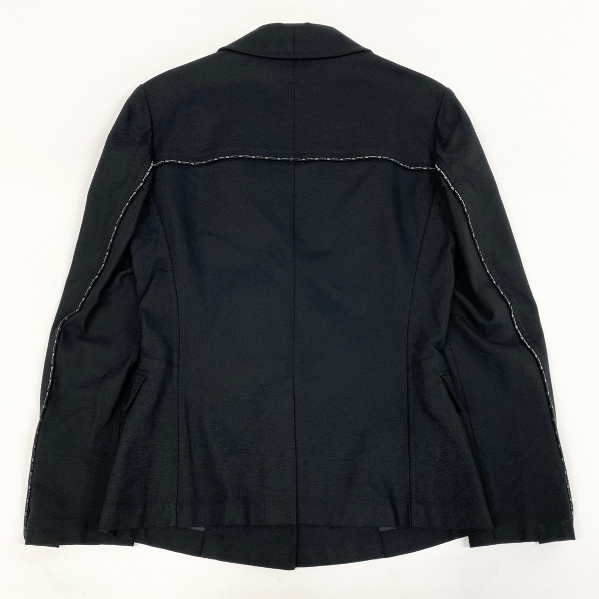Cf29 CHANEL シャークスキン 04P スポーツライン ロゴパイピング ココマーク ジャケット サイズ38 ブラック レディースta1
