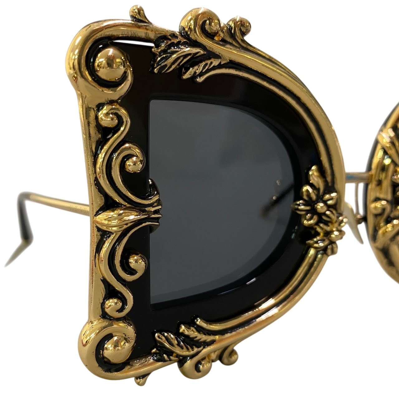 ⅾ2 DOLCE&GABBANA ドルチェ＆ガッバーナ DGロゴ サングラス バロック調 ブラック/ゴールド レディース アイウェアk02i