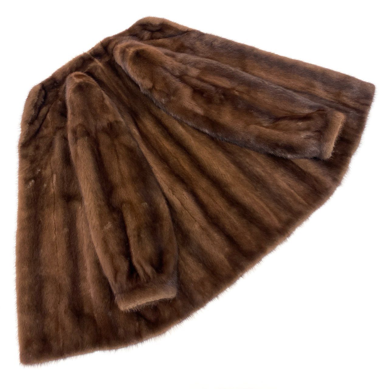 10k11 NANAWA FUR SAGAMINK サガミンク ミンクコート 毛皮コート サイズ11号 ブラウン デミバフミンク レディースk02i