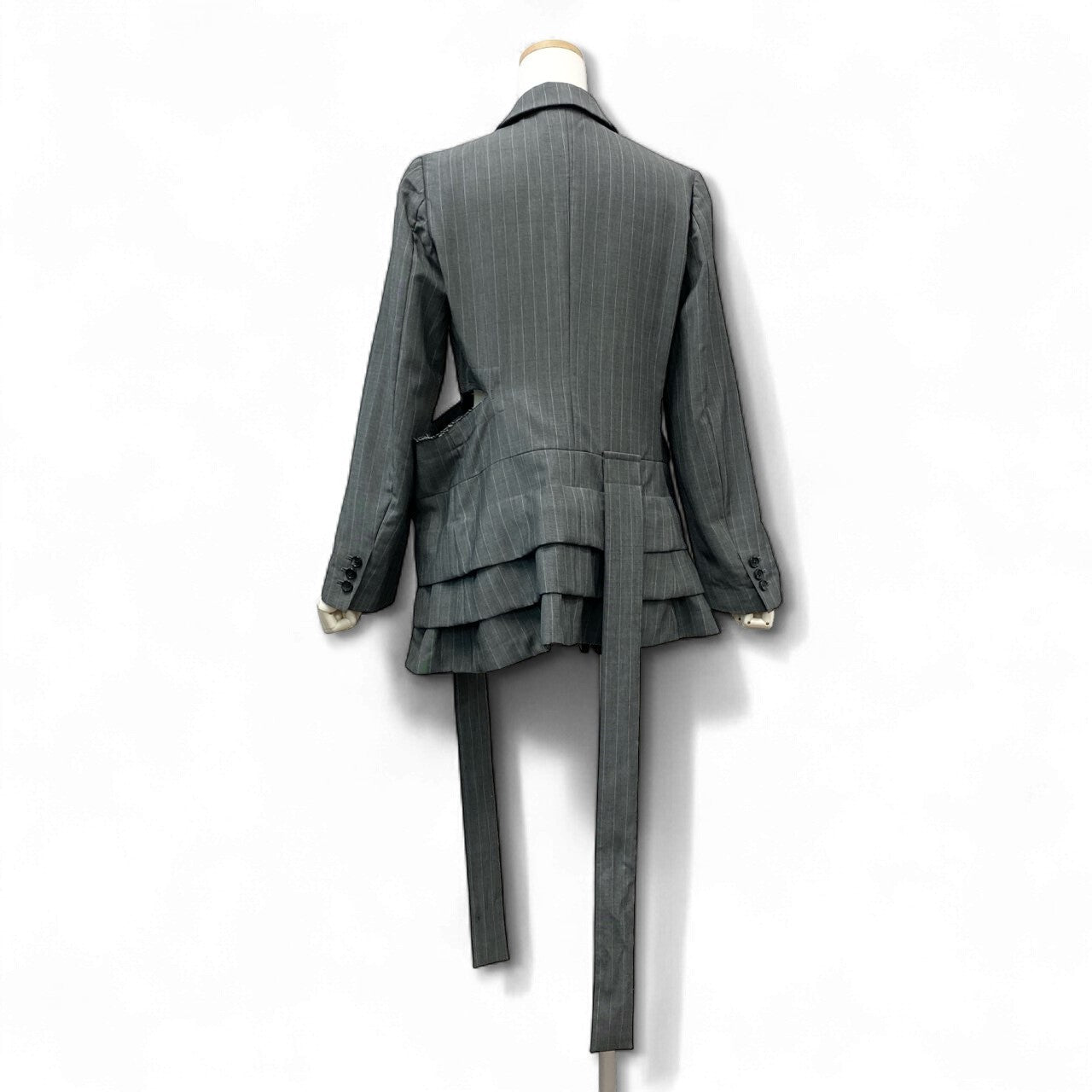 4k23 COMME des GARCONS コムデギャルソン AD2016 変形ジャケット デザインジャケット サイズS グレー レディースk02i