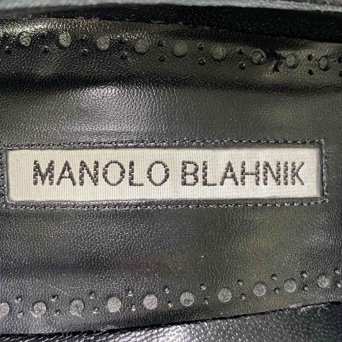 g31 MANOLO BLAHNIK ポイントテッドトゥパンプス シューズ イタリア製 38サイズ ブラック スウェード レディース 女性用k02i