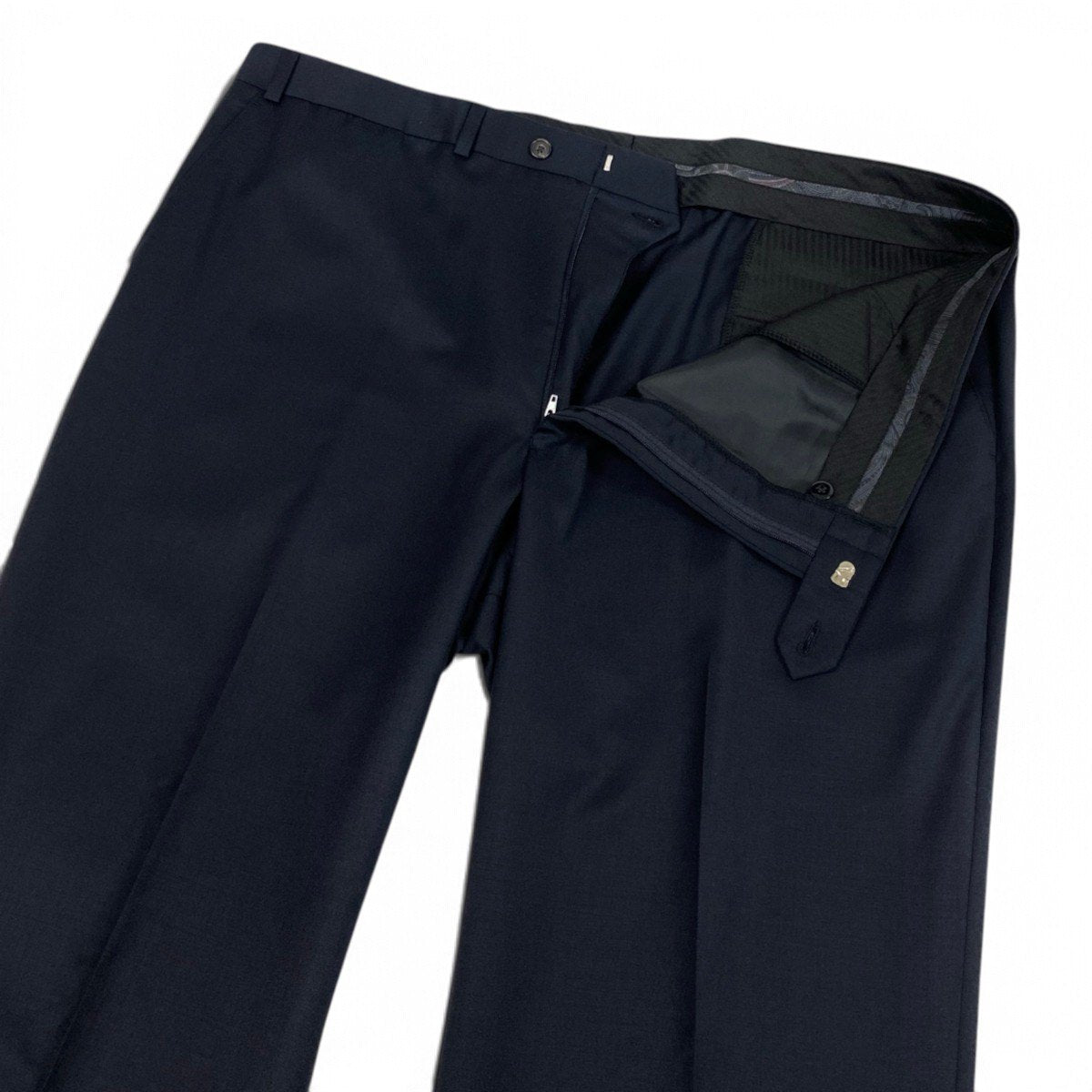 62j5 【美品】LAUREN RALPH LAUREN ローレンラルフローレン 大きいサイズ スーツセットアップ テーラードジャケット スラックスパンツ 50Lサイズ ネイビー ウール100％ メンズ 男性用u02t