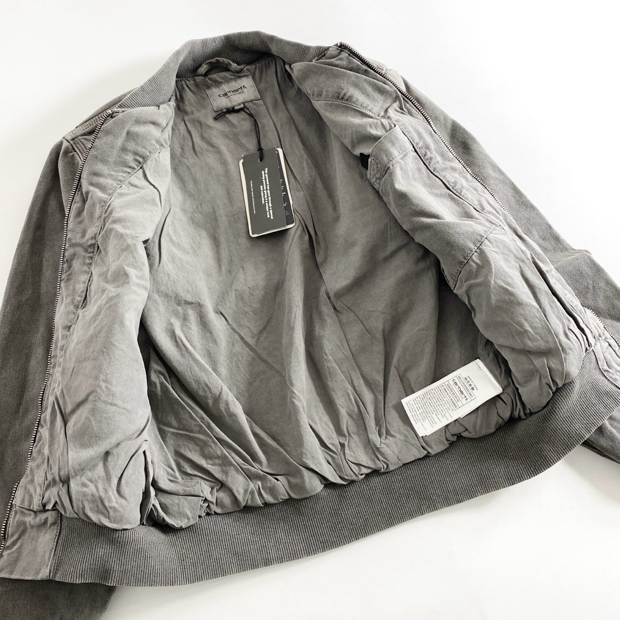 59e12 《未使用保管品》 タグ付 Carhartt WIP カーハート ダブルアイピ― SANTA FE BOMBER サンタフェボンバー ジャケット ブルゾン I030284 XSサイズ ブラック グレー コットン