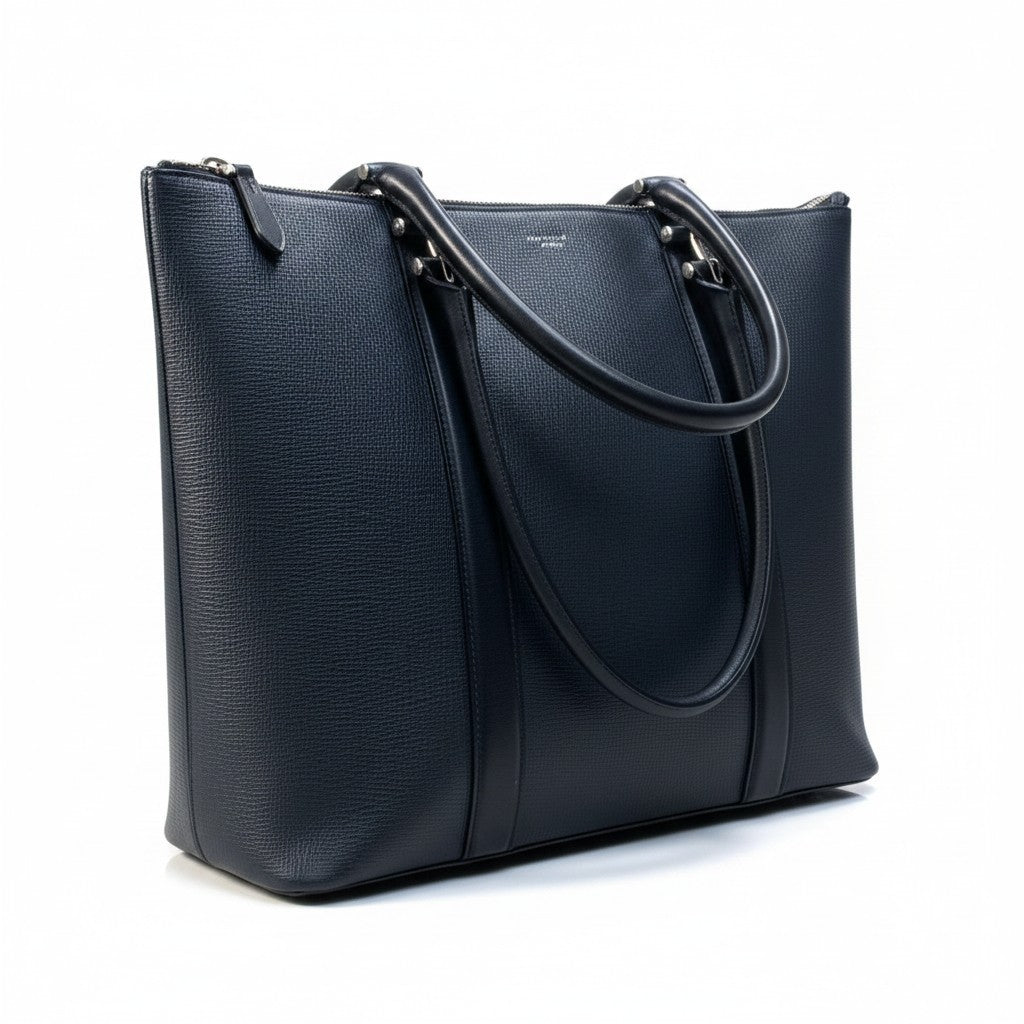 Bi10 PELLE MORBIDA ペッレモルビダ レザートートバッグ ダークネイビー レザー 大容量 ビジネスバッグ A3収納可t18r