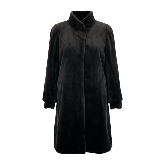 6L5 BALENCIAGA バレンシアガ シェアードミンク ロングコート サイズF ブラック 本毛皮 MINK FUR リアルファーt18r