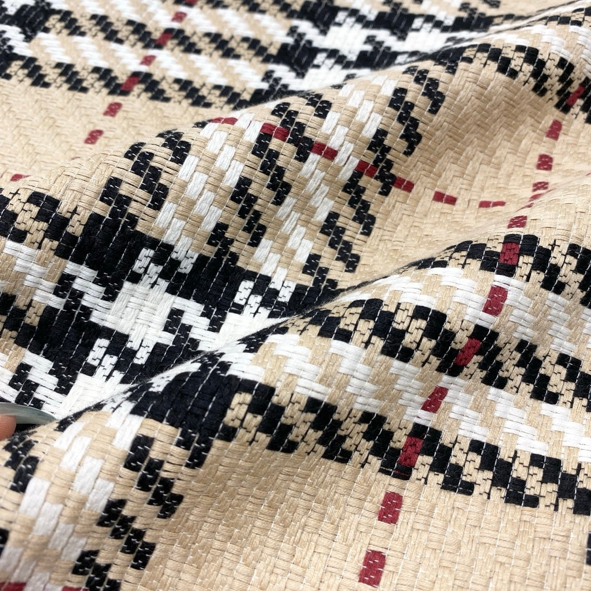 If25 BURBERRY LONDON バーバリー ノバチェック ツイードスカート サイズ40 ベージュ コットン100％ レディースo07t