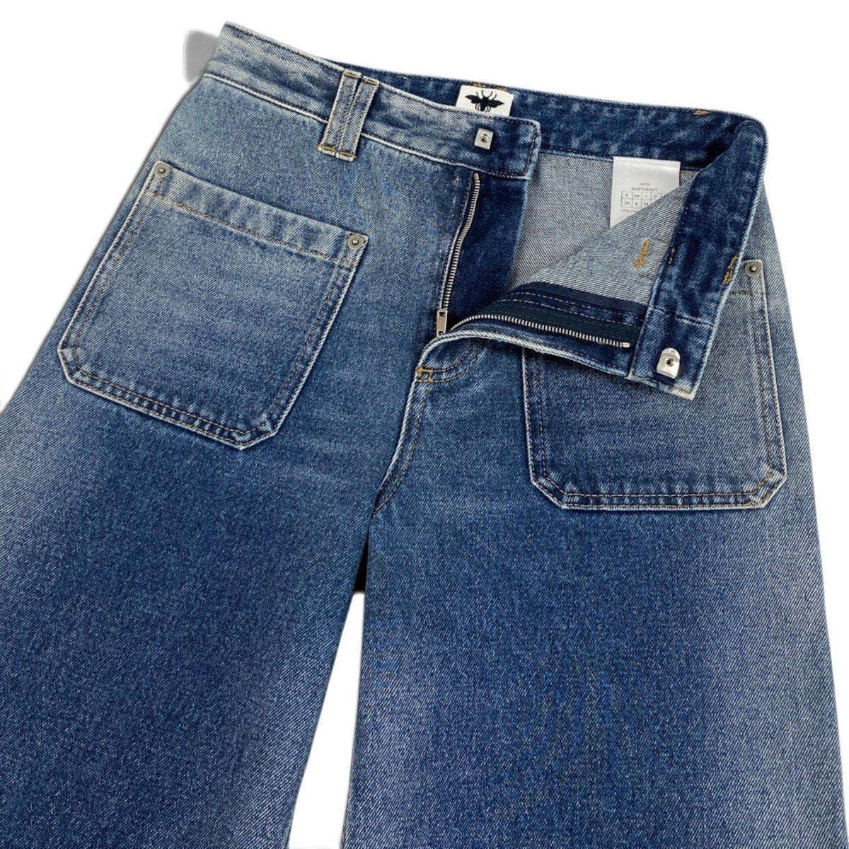 h31 【美品】Christian Dior オブリーク バギーデニムパンツ 38サイズ インディゴ コットン100％ レディース 女性用k02i