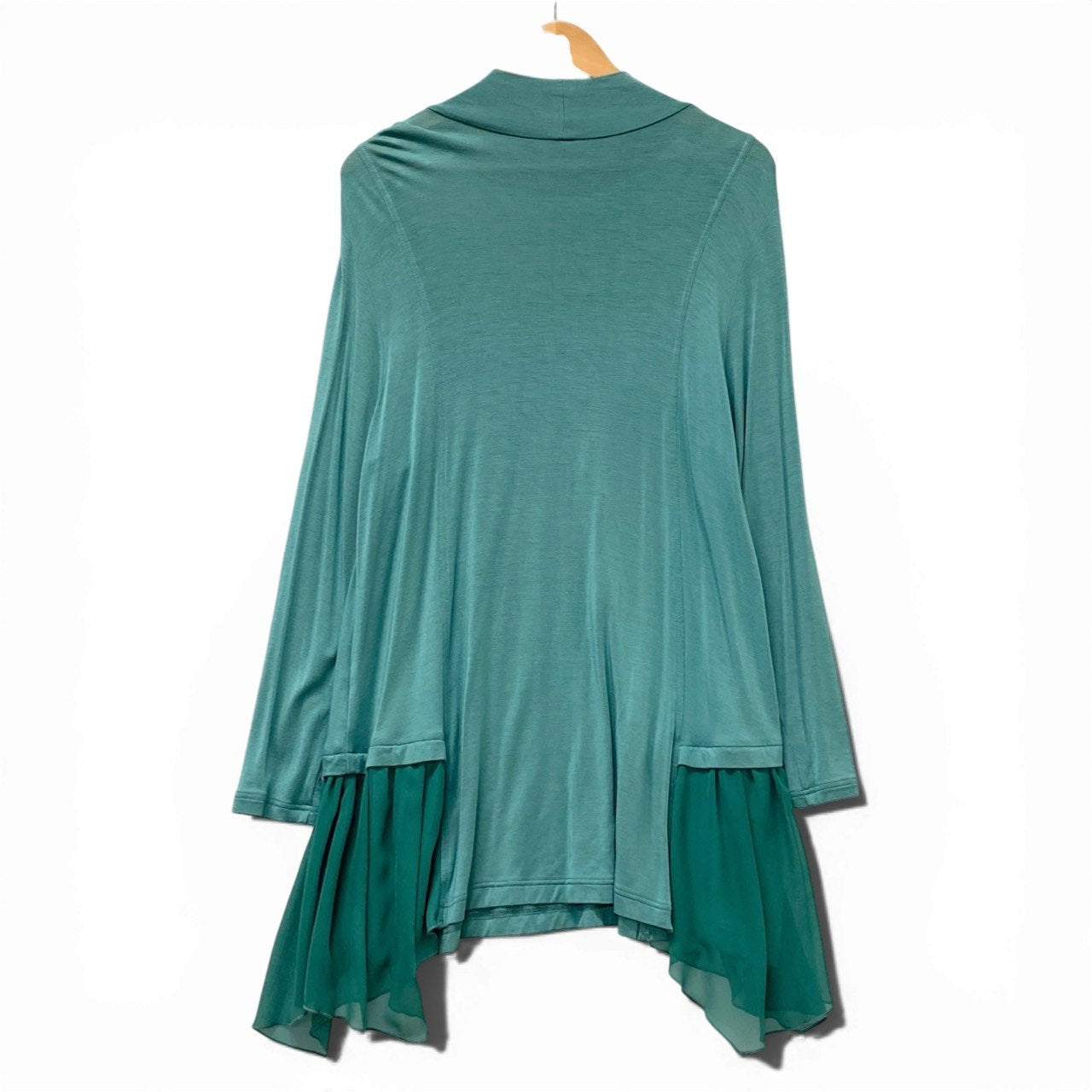 30b18 TOKUKO 1er VOL トクコプルミエヴォル ロングスリーブワンピース 裾切替 ハイネック 伸縮ストレッチ○ レディース 女性用 9 グリーン系u02t
