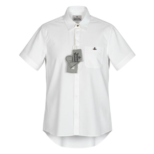 Ie28 【未使用タグ付】 Vivienne Westwood ヴィヴィアンウエストウッド 26ss 現行 CLASSIC 半袖シャツ 24010004 W009Q サイズ54 ホワイト コットン100％ メンズ 紳士服u02t