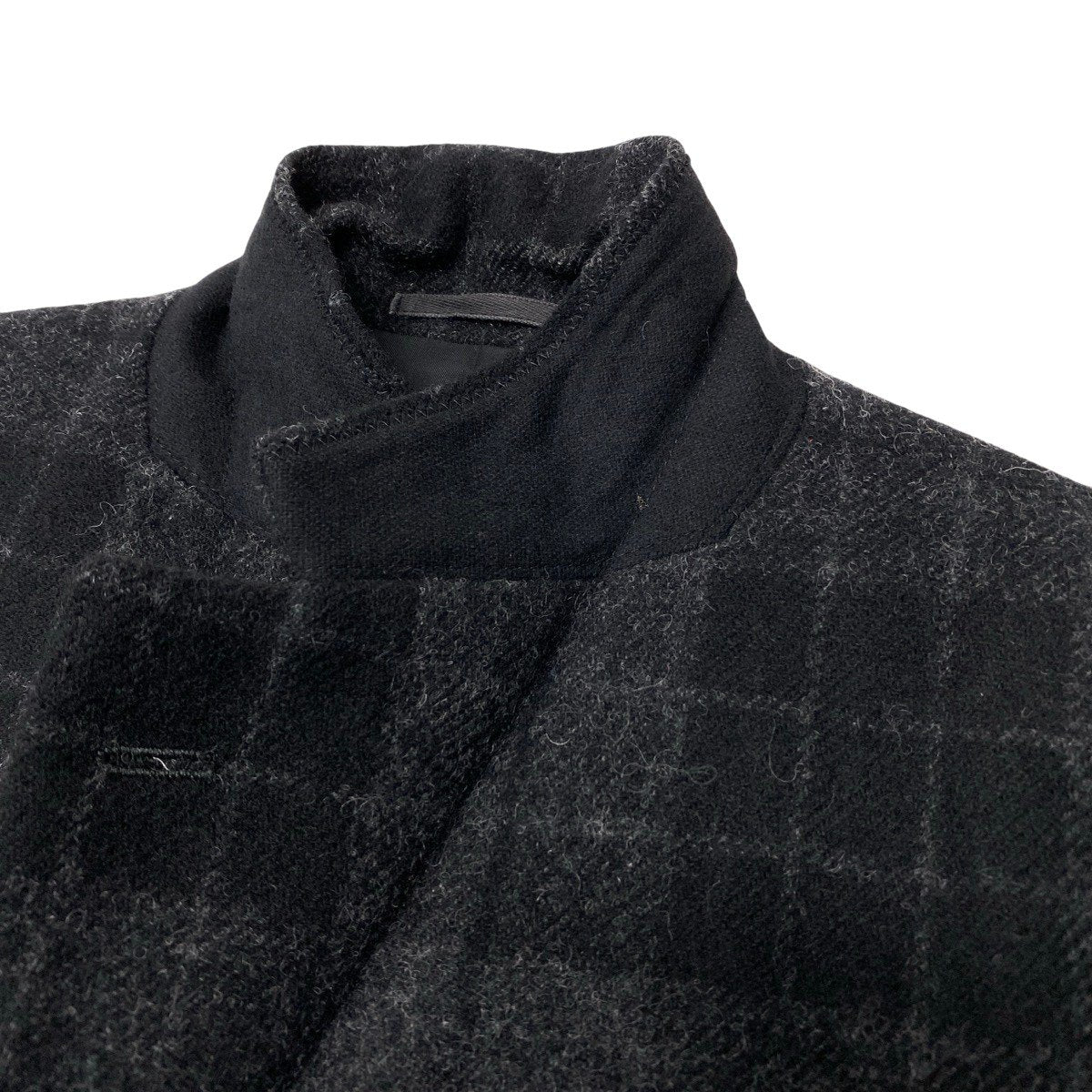 54h22 COMME des GARCONS HOMME コムデギャルソン 4つボタン チェック柄 テーラードジャケット サイズM ブラック D-TK9210t18r