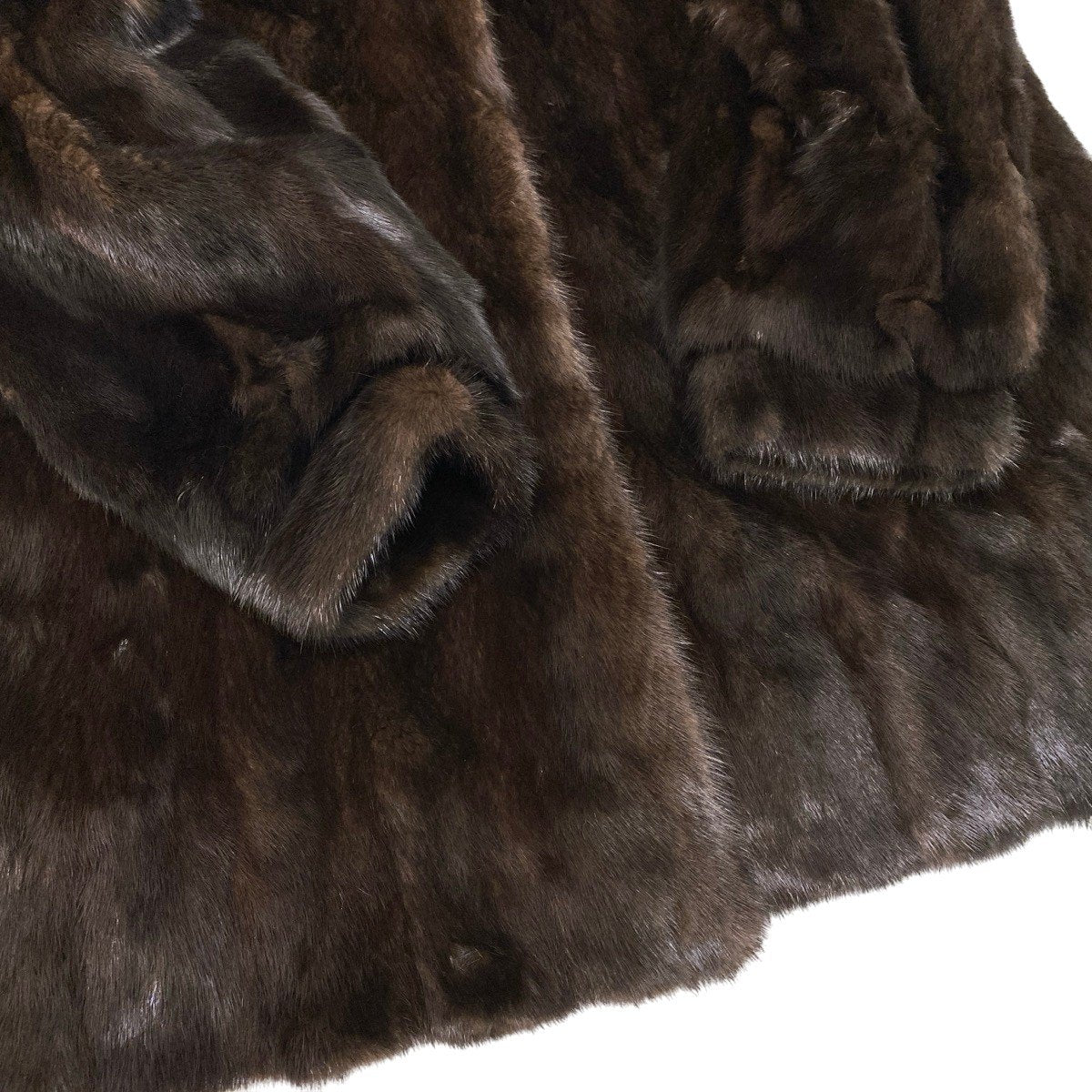 93h8 マホガニーミンク 超ロングコート 丈108cm サイズF 茶系 本毛皮 Mink Fur Coatt18r