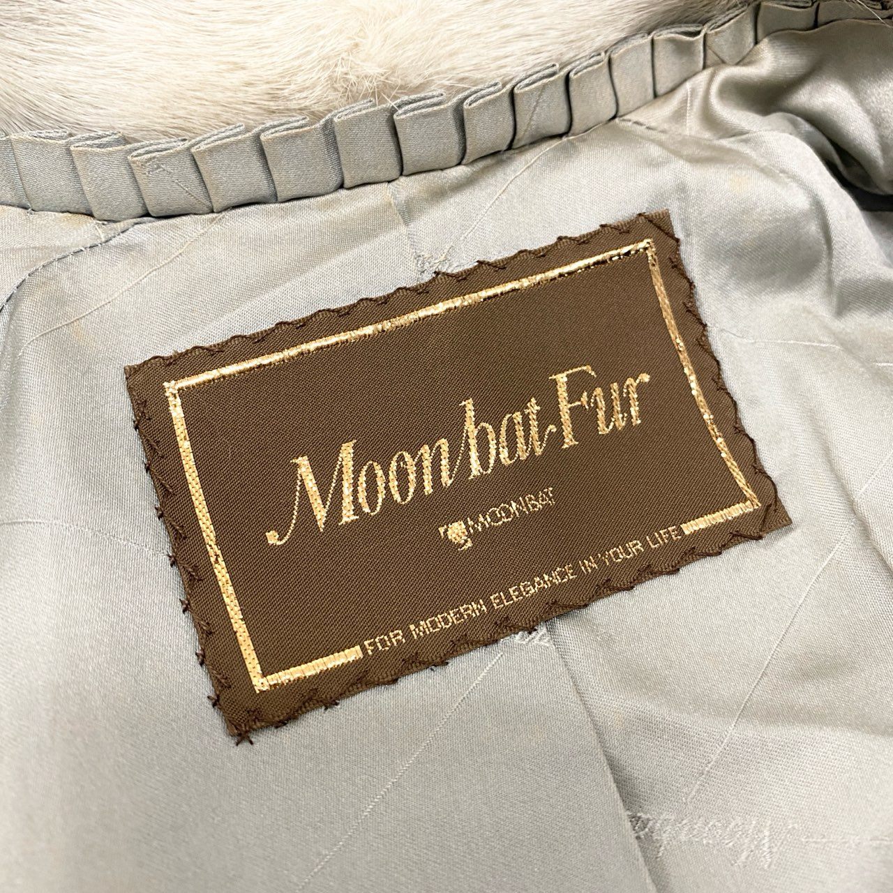 36k28 Moonbat ムーンバット サファイアミンク ミンクコート セミロングコート  最高級毛皮 MINK FUR 11 シルバーグレーu02t