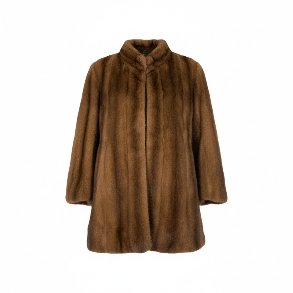 44L10 Moonbat Fur ムーンバットファー デミバフミンク ロングコート サイズF ブラウン 最高級本毛皮 MINK FUR 毛並み◎ 毛質◎t18r