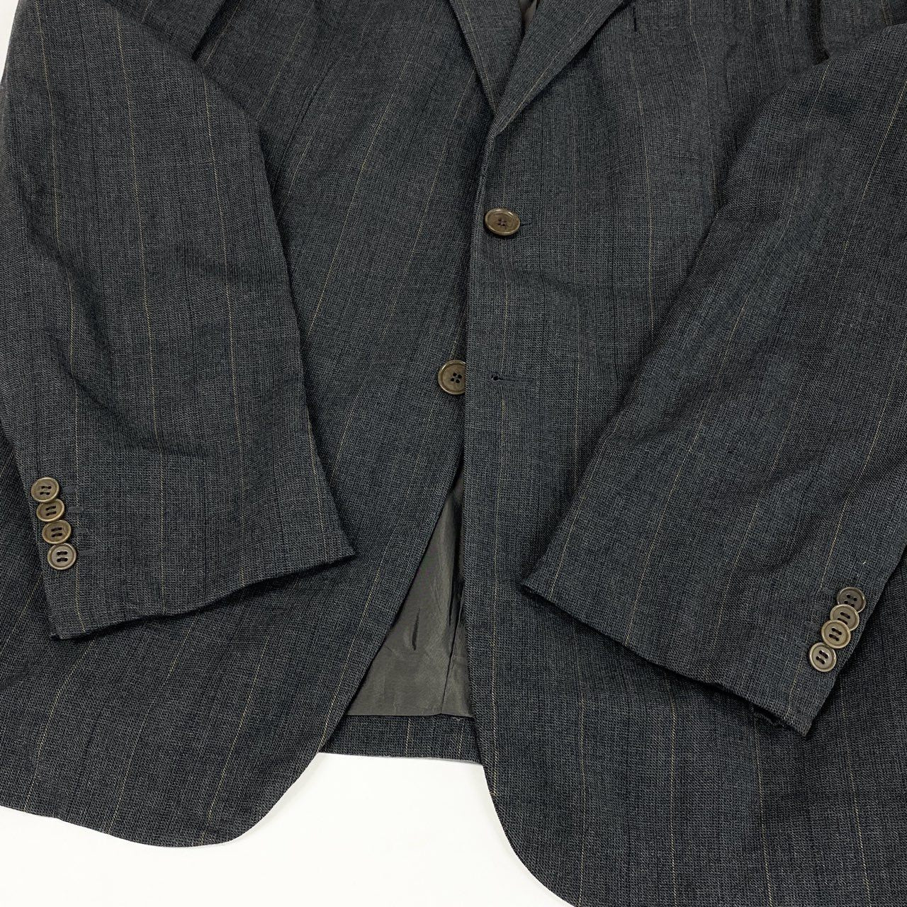 69L17 GIORGIO ARMANI ジョルジオ アルマーニ イタリア製 セットアップ スーツ VINTAGE 大きいサイズ 52 XLサイズ相当 グレー ウール メンズo07t