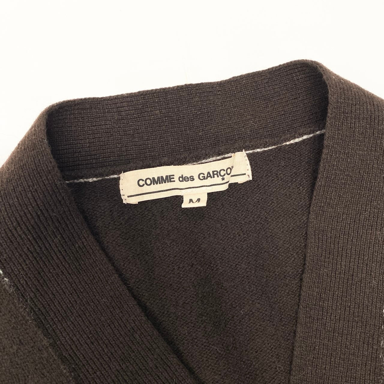 50e8 COMME des GARCONS コムデギャルソン ロングスリーブニットカーディガン Vネック トップス OT-N002 Mサイズ ブラウン ウール100％ メンズ 男性用u02t