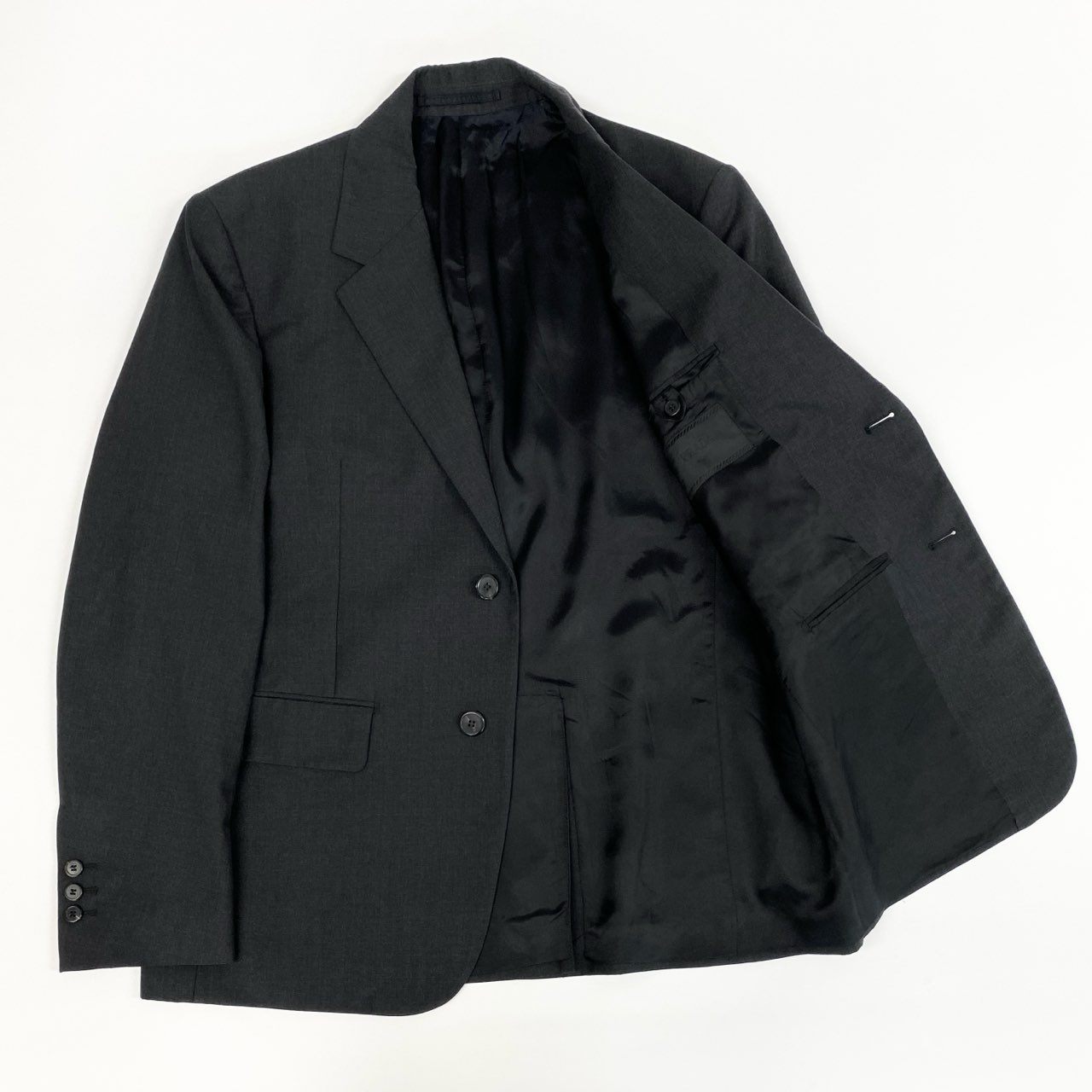 9j6 PRADA プラダ 2B Tailored Jacket 2Bテーラードジャケット トライアングルパッチ  DNA953 48 グレー ウール メンズo07t