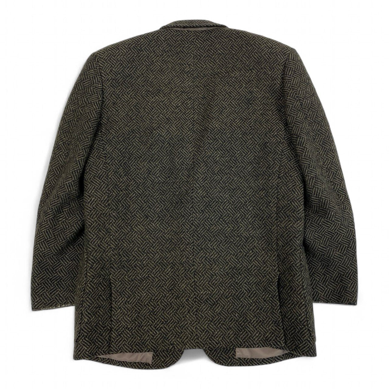 84k5 Yves Saint Laurent イヴサンローラン テーラードジャケット ブレザー ヘリンボーン VINTAGE C94 Lサイズ相当 ブラウン ウール メンズo07t