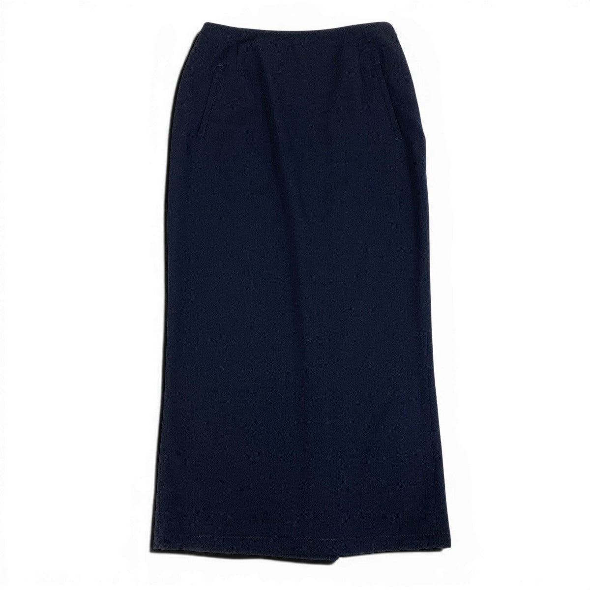 30f6 A  Yohji Yamamoto ヨウジヤマモト バックスリット ロングスカート FG-S02-100 サイズ1 ネイビー ウール100％ レディース 女性服u02t