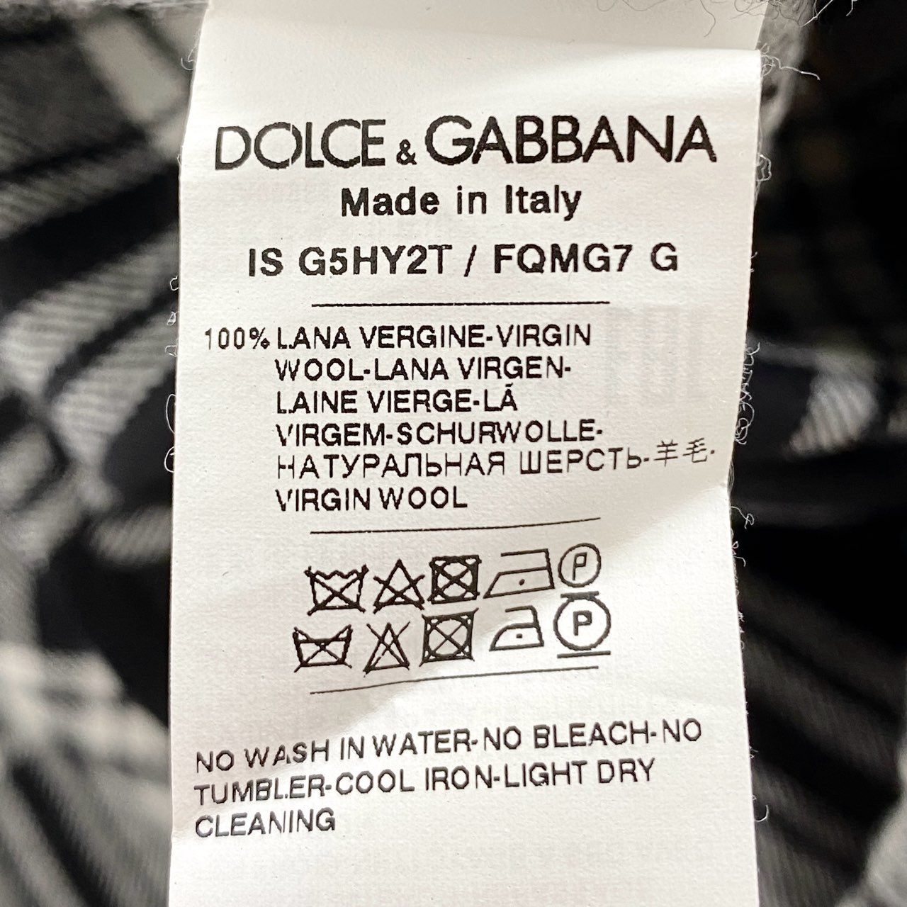 2d22 【美品】 DOLCE&GABBANA ドルチェ＆ガッバーナ ウールフランネル生地 マドラスチェック ウエスタンシャツ 長袖シャツ 40 メンズ