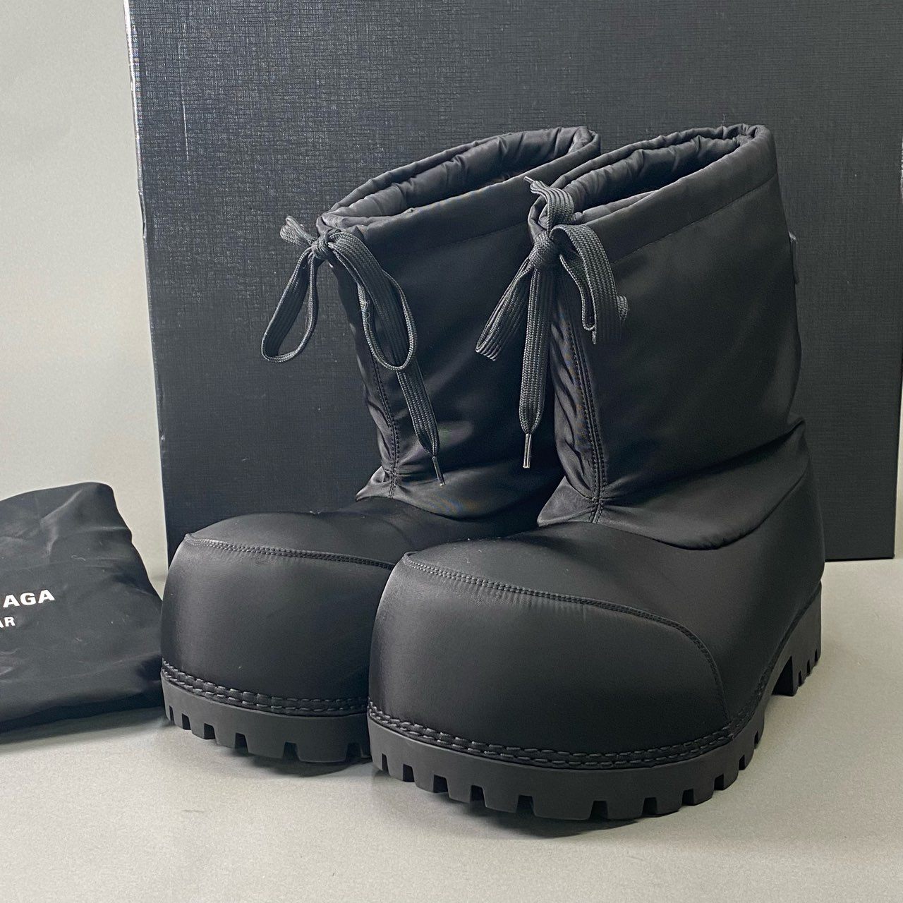 6i18 BALENCIAGA バレンシアガ Alaska Boots アラスカブーツ 39/40 ブラック プラットフォーム 箱 保存袋有 SKIWEAR スノーブーツ シューズt18r
