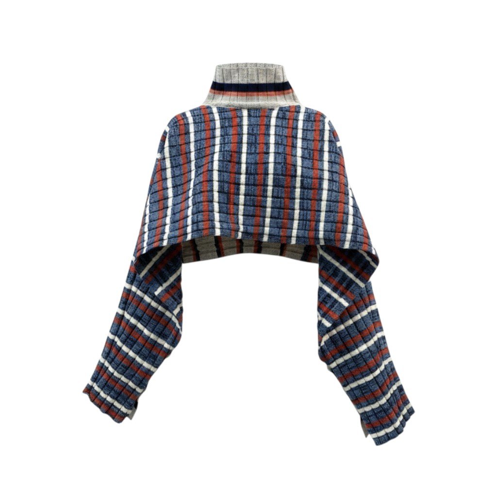 7g29 WASTE YARN PROJECT ウェイストヤーン プロジェクト CARO TURTLE BECK PONC ニットセーター ポンチョニット クロップド 4010400245 5088 マルチカラー ウール100％ レディース 女性用t18r