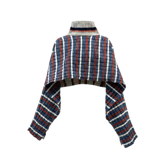 7g29 WASTE YARN PROJECT ウェイストヤーン プロジェクト CARO TURTLE BECK PONC ニットセーター ポンチョニット クロップド 4010400245 5088 マルチカラー ウール100％ レディース 女性用t18r