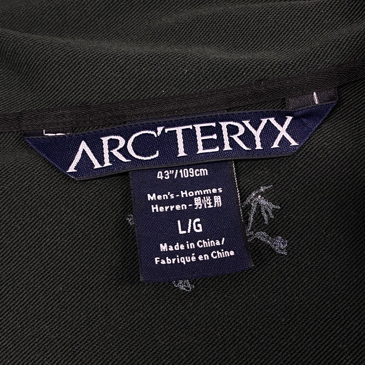 26j8 ARC’TERYX アークテリクス マウンテンパーカー ジップアップフーディー 胸元ロゴ刺繍  Lサイズ ブラック メンズ 男性用u02t