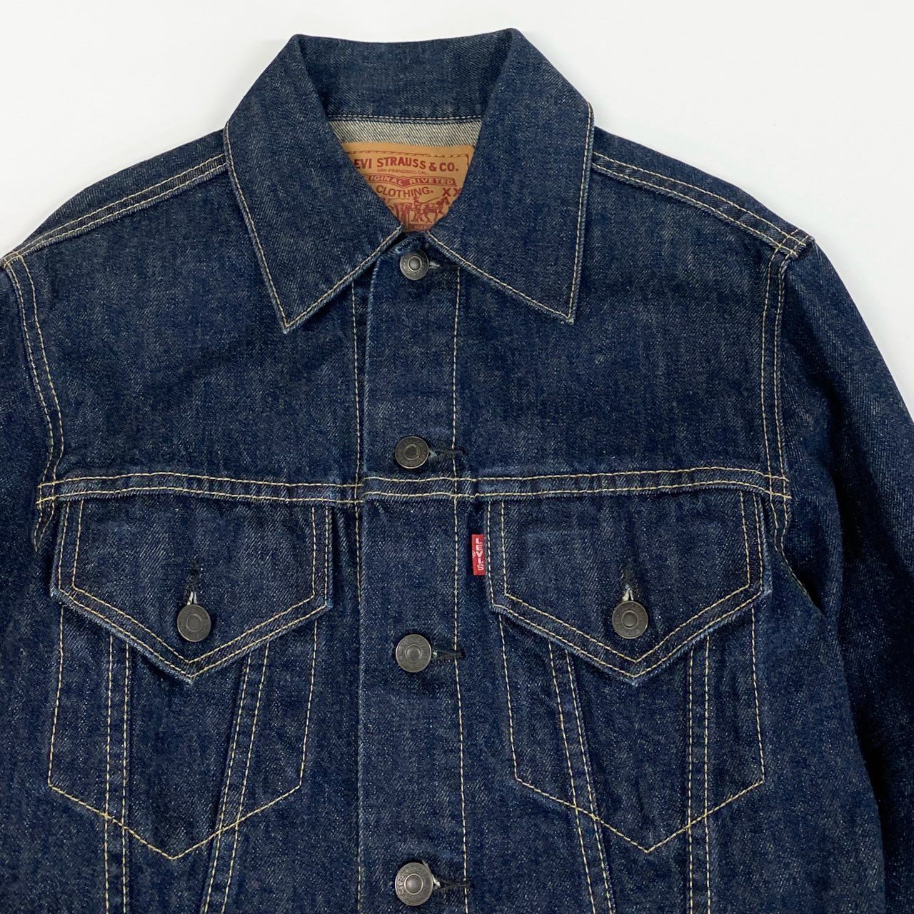 39L15 【美品】LEVIS リーバイス 90's デニムジャケット Gジャン アウター 71557-02 36サイズ インディゴ コットン100％ メンズo07t