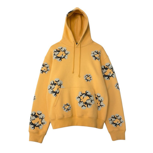 i27 【美品】DENIM TEARS デニムティアーズ 24AW CPFM カクタスプリントフリーマーケット プルオーバーフーディー Lサイズ イエロー コットン100％ メンズ 男性用u02t