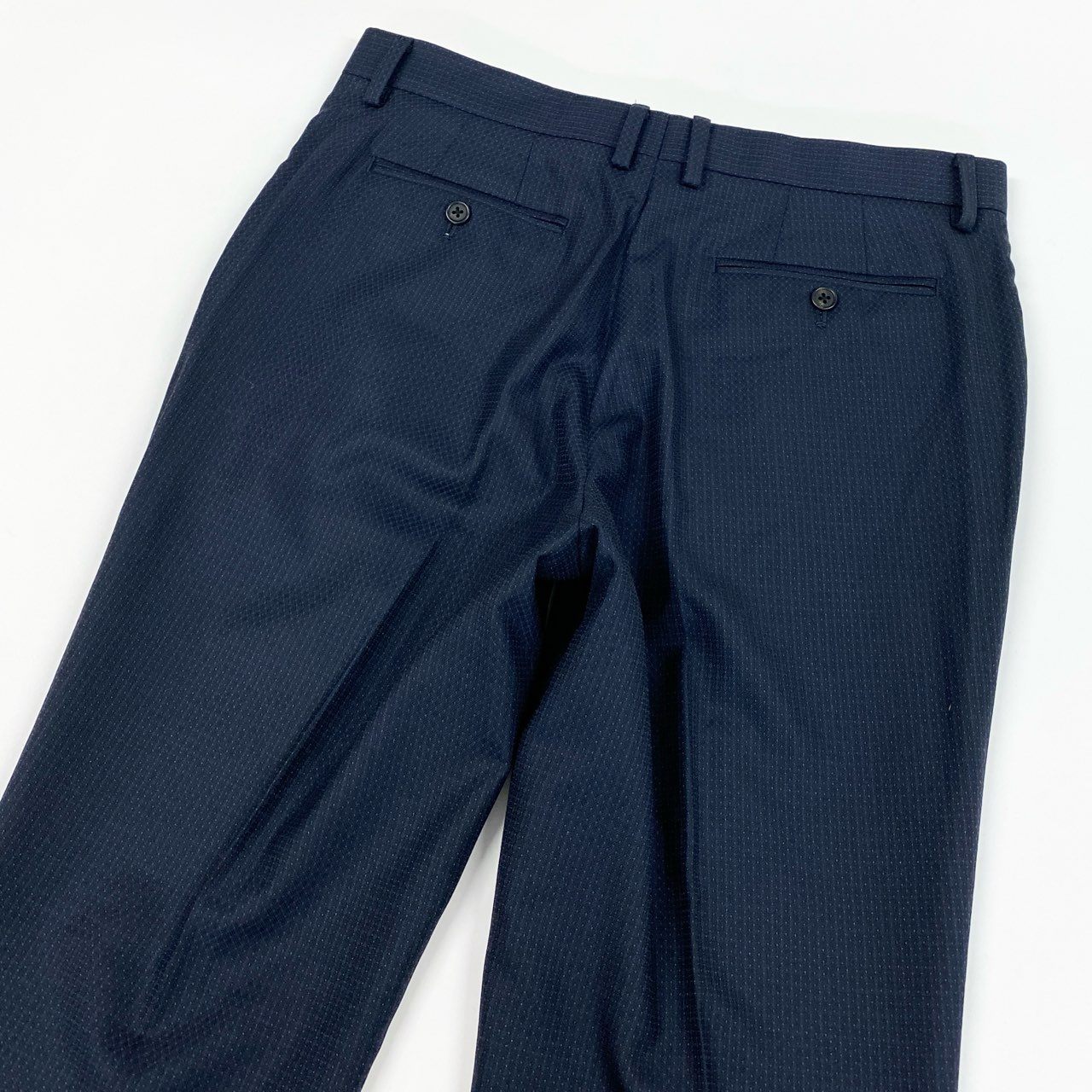 66a14【美品】 Paul Smith ポールスミス セットアップスーツ シングルスーツ 総柄 2B ウール混 日本製 メンズ 紳士服 M2 ネイビーo07t