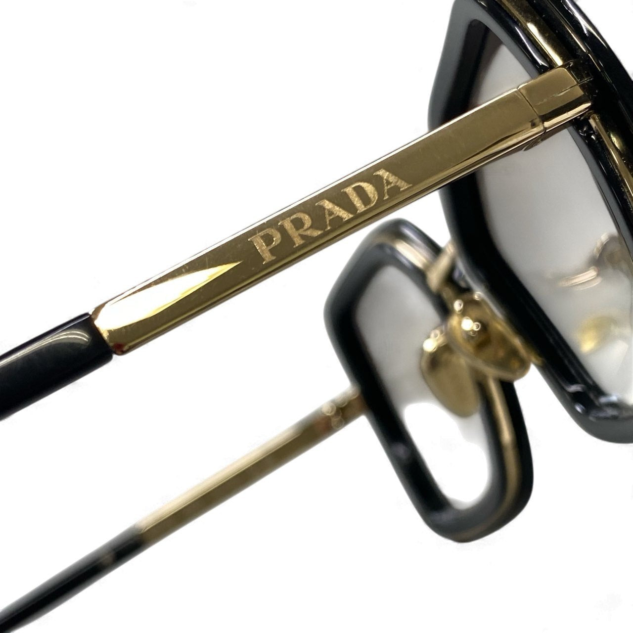 k16 PRADA プラダ サングラス SPR53Y 53□21 ブラック ゴールド オクタゴン 六角形 アイウェア メガネ 眼鏡t18r