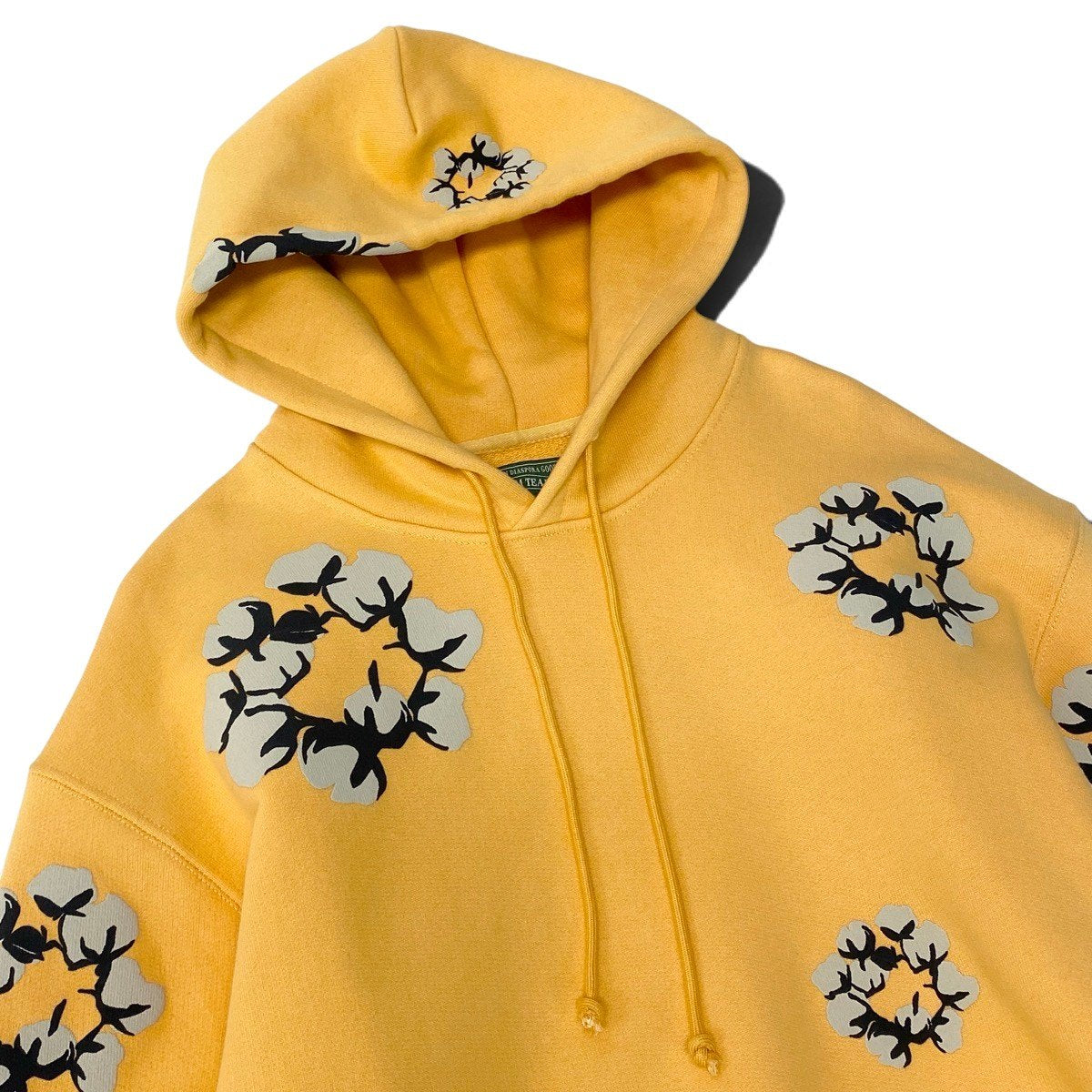 i27 【美品】DENIM TEARS デニムティアーズ 24AW CPFM カクタスプリントフリーマーケット プルオーバーフーディー Lサイズ イエロー コットン100％ メンズ 男性用u02t