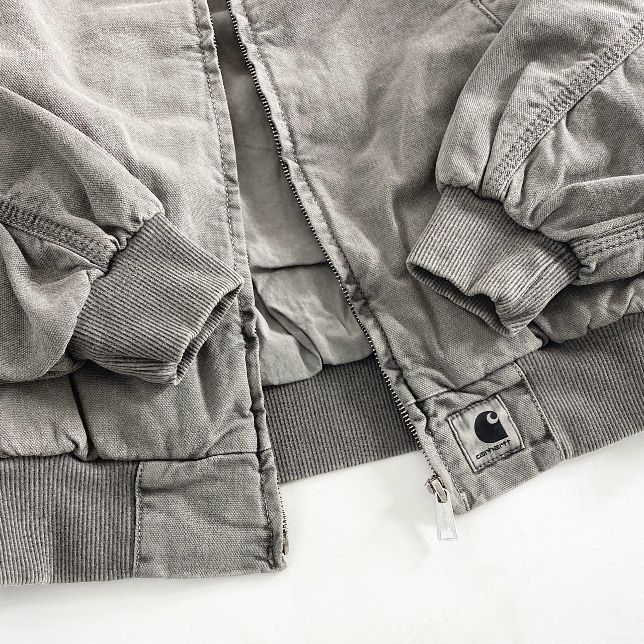 58e12 《未使用保管品》 タグ付 Carhartt WIP カーハート ダブルアイピ― SANTA FE BOMBER サンタフェボンバー ジャケット ブルゾン I030284 Sサイズ ブラック グレー  コットン