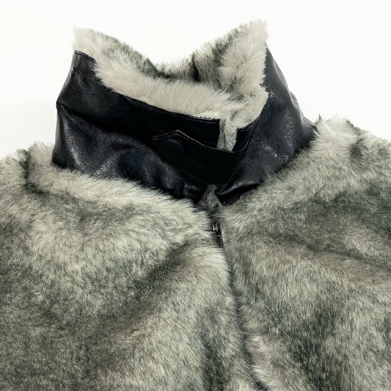 58a21 Zephyren ゼレファン ファージャケット ダブルジップ 裏地ベロア〇 メンズ 紳士服 サイズM グレーu02t