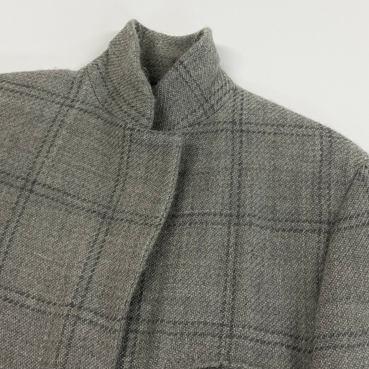 e11 EMPORIO ARMANI  ウールテーラードジャケット チェック柄 イタリア製 38サイズ グレー ウール100％ メンズ 男性用k02i