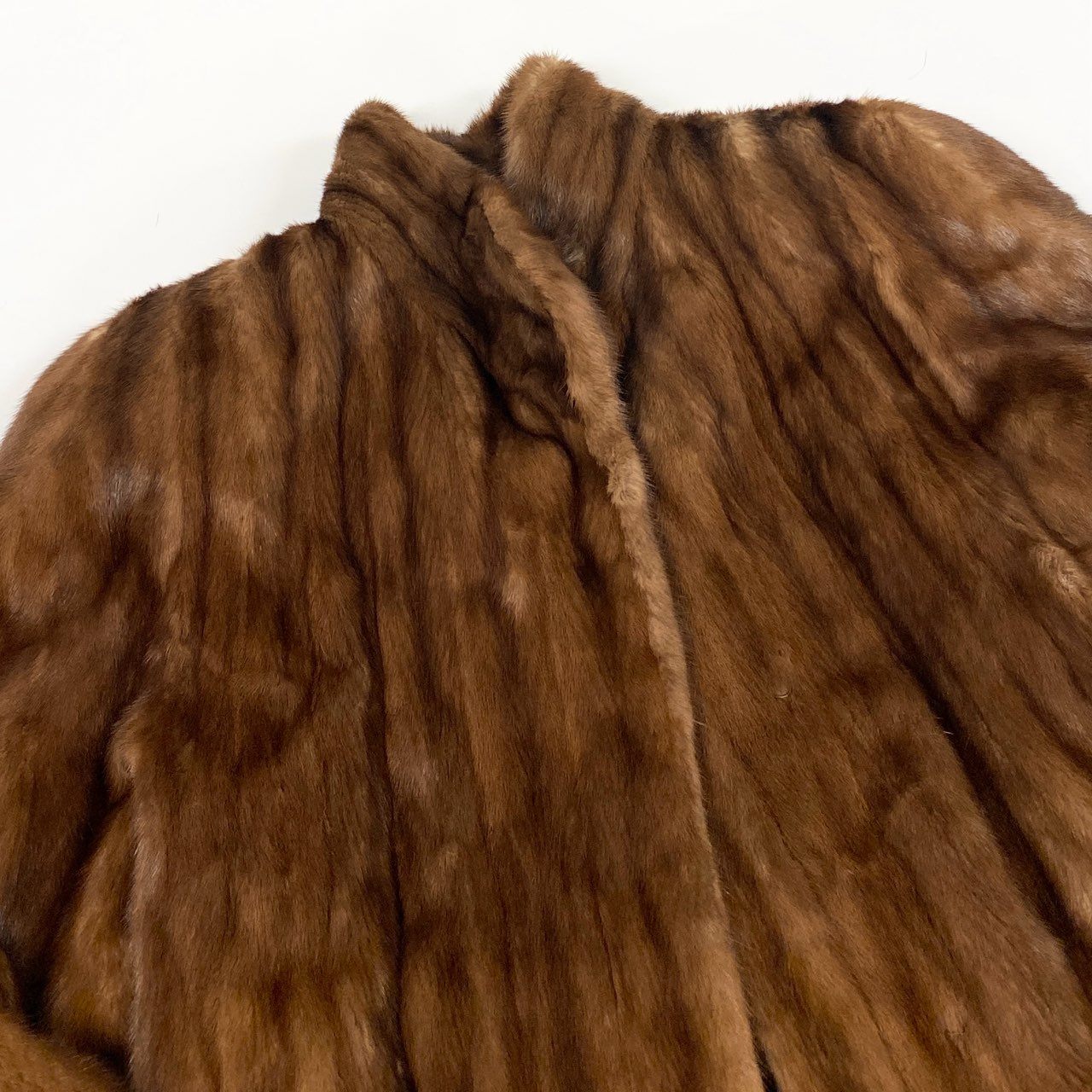 27k14 SAGA MINK サガミンク 銀サガ デミバフミンク ロングコート 95cm F ブラウン 本毛皮 MINK FUR リアルファーt18r