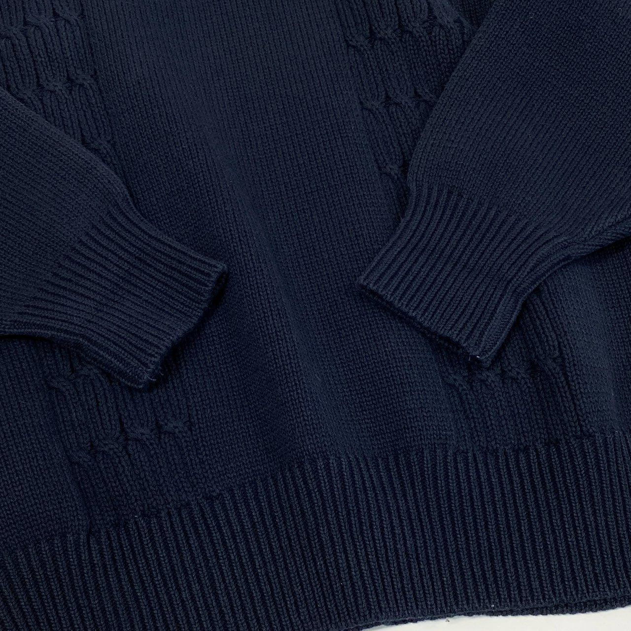 Ab20 COMME des GARCONS HOMME コムデギャルソンオム 田中オム ケーブル編み コットンニット セーター 度詰め ネイビー コットン 90su02t