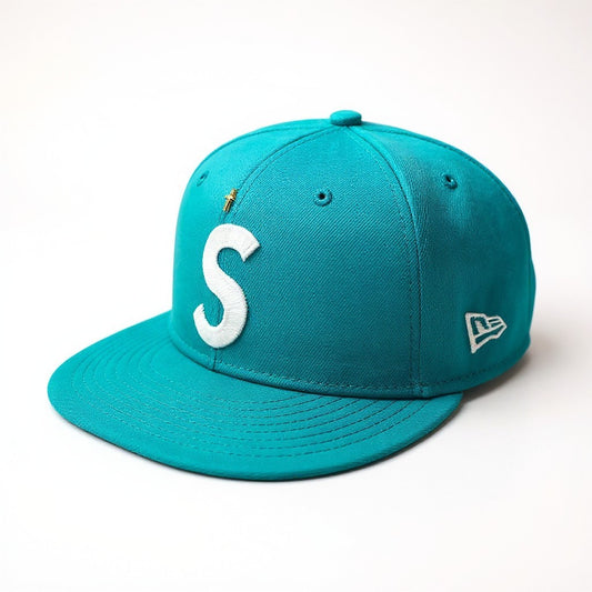 a23 Supreme シュプリーム × NEW ERA ニューエラ Gold Cross S Logo Cap ゴールドクロス キャップ 7 1/2 ターコイズブルー 帽子t18r