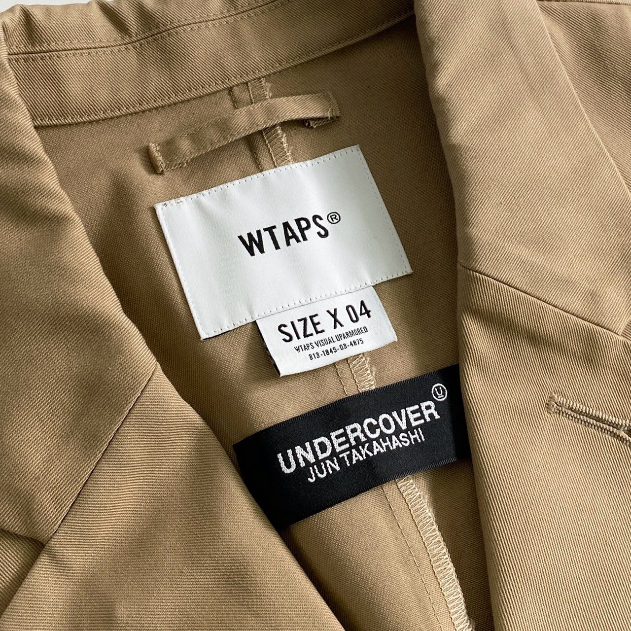 26g17 wtaps × UNDERCOVER ダブルタップス アンダーカバー one on one ジャケット ワークジャケット サイズ04 ベージュ メンズ