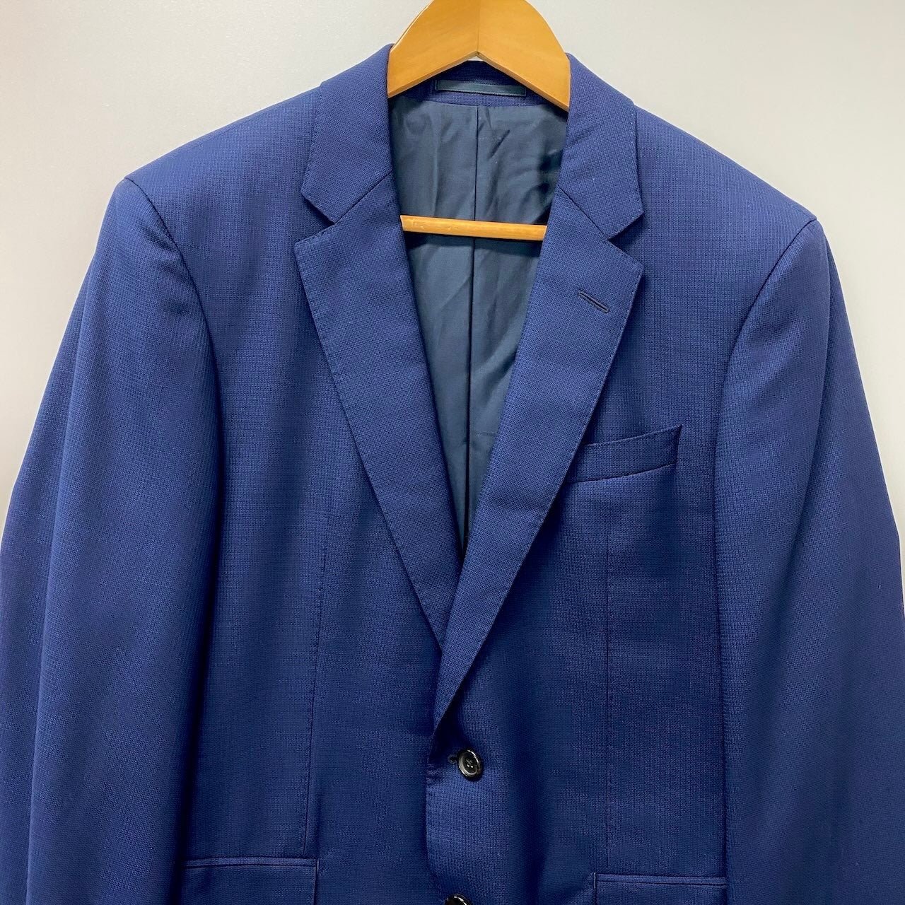 73e15 HUGO BOSS ヒューゴボス スーツセットアップ テーラードジャケット スラックス FULL CANVAS 46サイズ ネイビー メンズ 男性用u02t