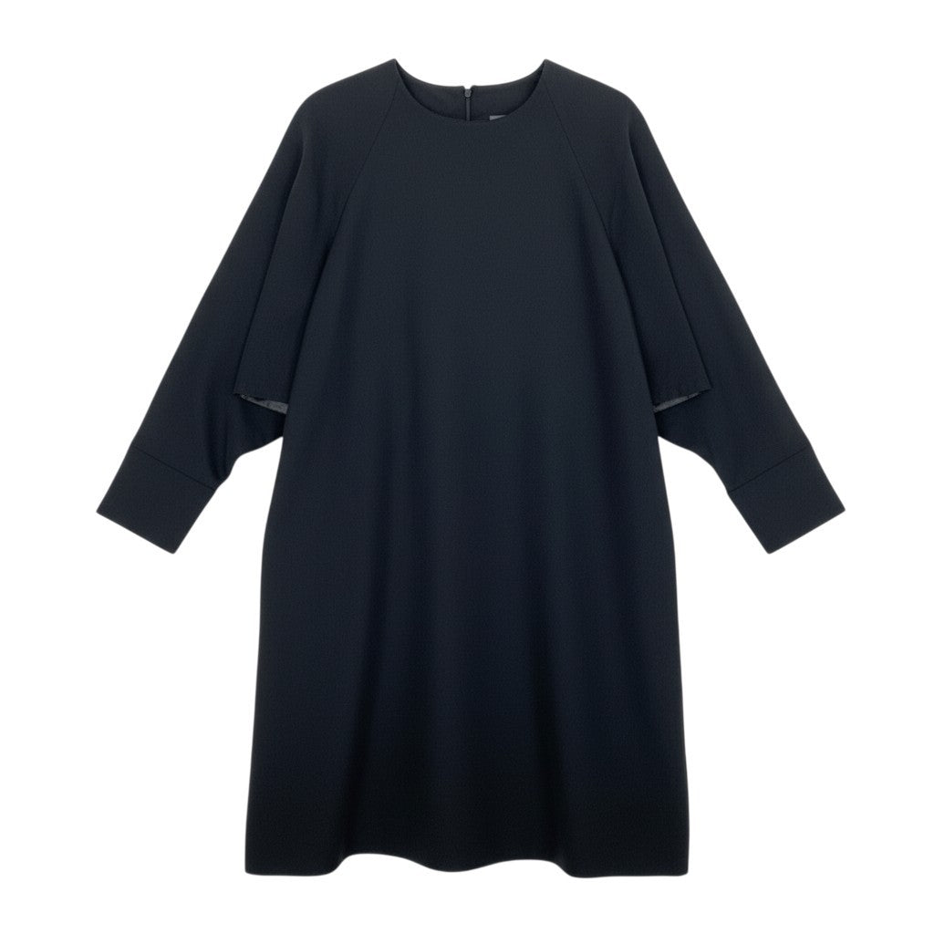 13b10 FENDI フェンディ デザインスリーブ 長袖ワンピース トップス FD8335 46 ブラック レディースu02t